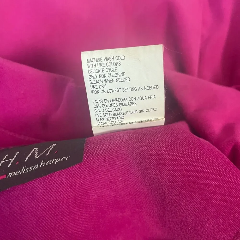 Vintage Blazer Jacket Womens Size 14 Hot Pink Black Stripe Cropped Suede 90s Y2K